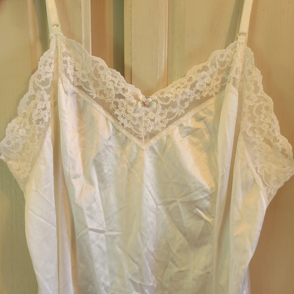 Vintage Liza Lawrence White Lace Trim Slip Dress - Picture 3 of 5